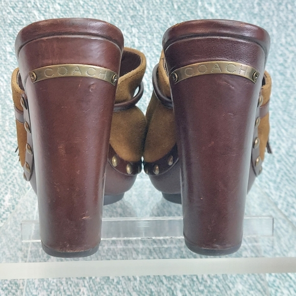 Coach Studded Suede Clogs, sz 8.5 - Picture 9 of 10